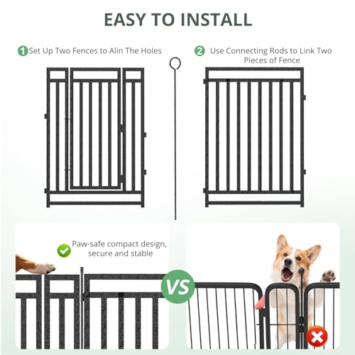 Metal Dog Fence Playpen 40" Height 16 Panels for Yard Camping RV A633426