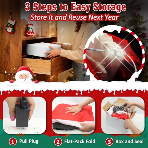6 FT Christmas Inflatable Santa Claus with Built-In LEDs for Outdoor Yard Decor N594