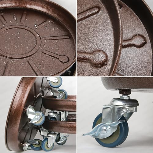 2 Pack Metal Plant Caddy with Wheels, Lockable Casters, Heavy Duty Q2424