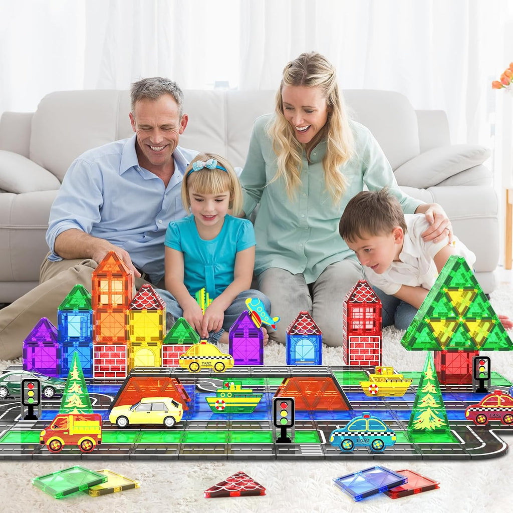 Magnetic Tiles City Road Set Kids Toys Sensory Games for 3 Year Old Boys and Girls E883082