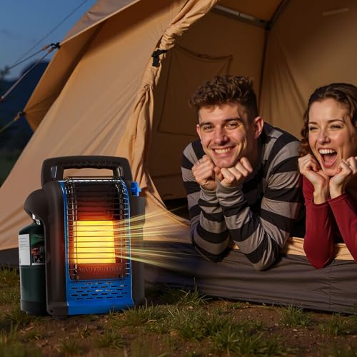 VEVOR Propane Heater, 9000BTU Forced Radiant Space Heater with Tip-over Protection X36202