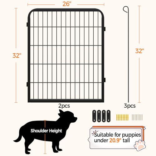 Yaheetech Dog Playpen Outdoor 40 Inch 8 Panels Metal Pet Fence I4784