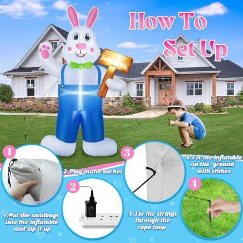B&D 12FT Giant Christmas Inflatables Snowman Outdoor Decorations with Rotating LED Lights B36000