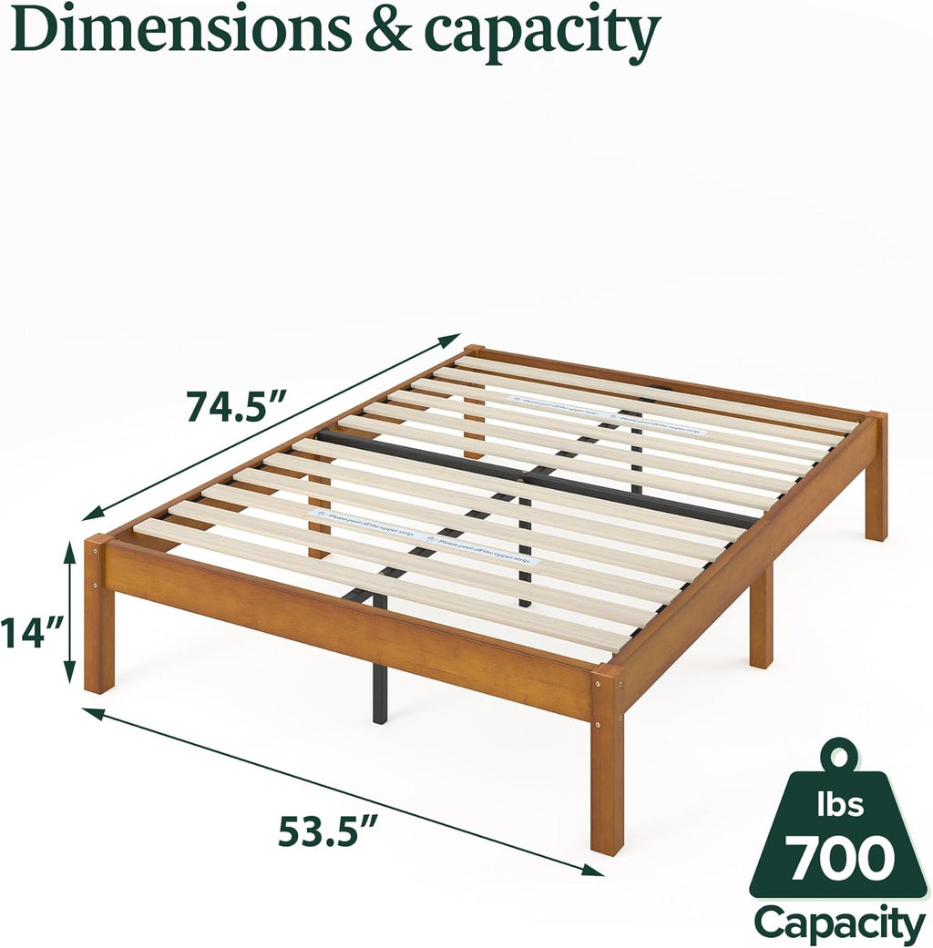 Zinus Ellie 14 Inch Bamboo Platform Bed Frame, Full M96471