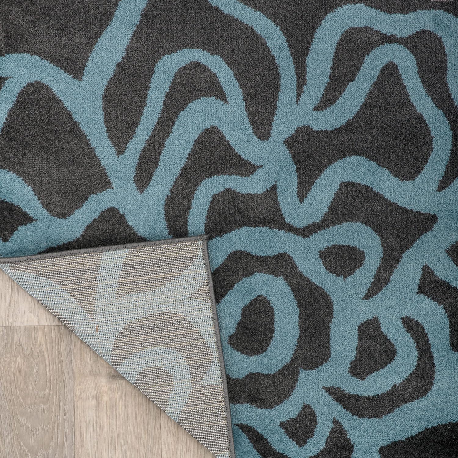 Rugshop Modern Floral Abstract Area Rug 5'3" x 7'3" Gray V95582