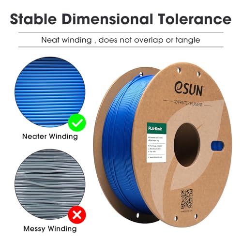 eSUN PLA Basic Filament 1.75mm, 3D Printer Filament, 1KG Spool, Black B3638