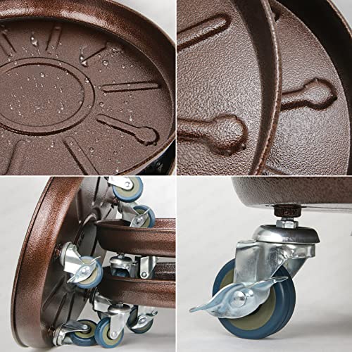 2 Pack Metal Plant Caddy with Wheels, Lockable Casters, Heavy Duty Q2424