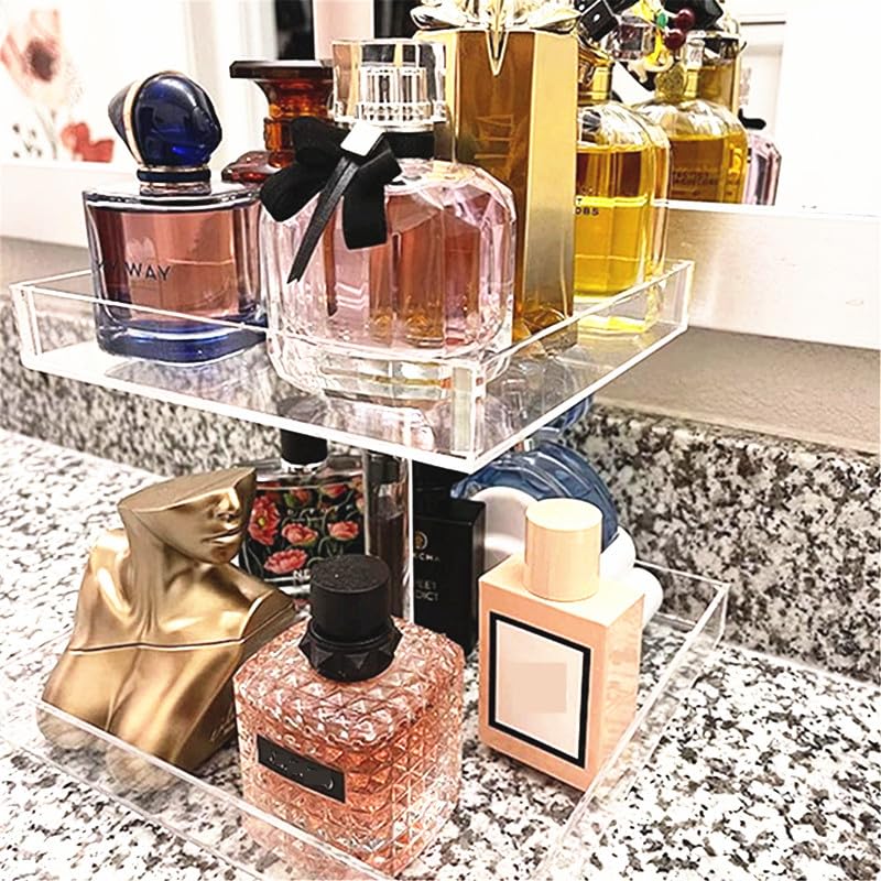 YAGELI Acrylic Perfume Organizer Display Tray for Vanity Makeup Storage G9944