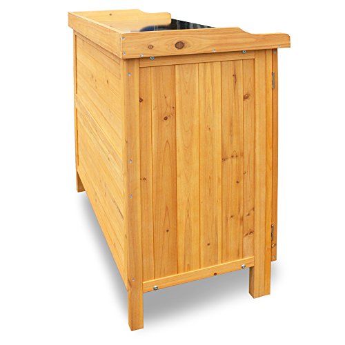 Outdoor Storage Cabinet with Potting Bench & Metal Tabletop V66120