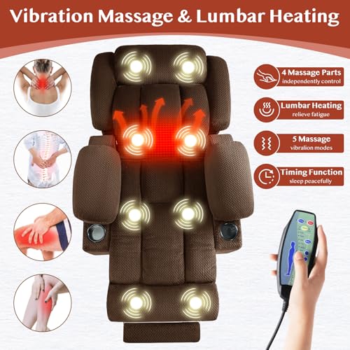Power Lift Recliner Chair for Elderly with Heat and Massage, Grey R7895