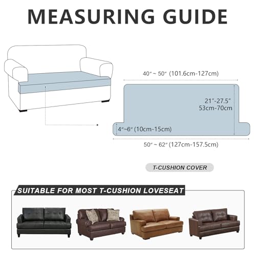 Leather Look Stretch Spandex Sofa Cushion Covers (3 Cushion, Brown-01) C7087