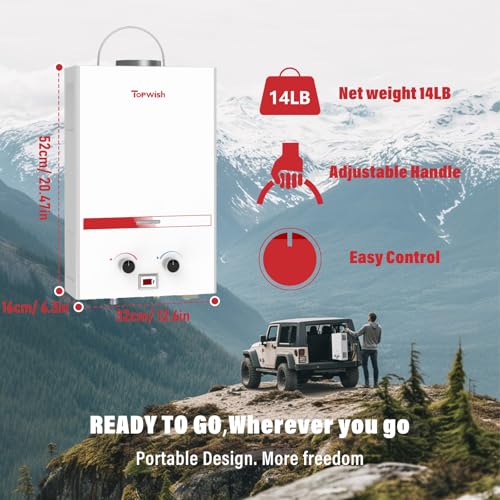 Propane Tankless Water Heater 10L Portable for Camping, RV Shower G99362