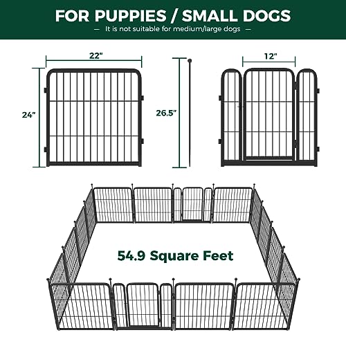 FXW Rollick Dog Playpen 32 Inch 16 Panels for Small and Medium Dogs E405995