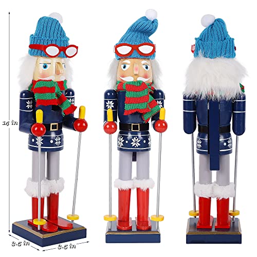 Joliyoou Christmas Nutcracker Figures 14 Inch Wooden Santa in Hawaii Decor C87534