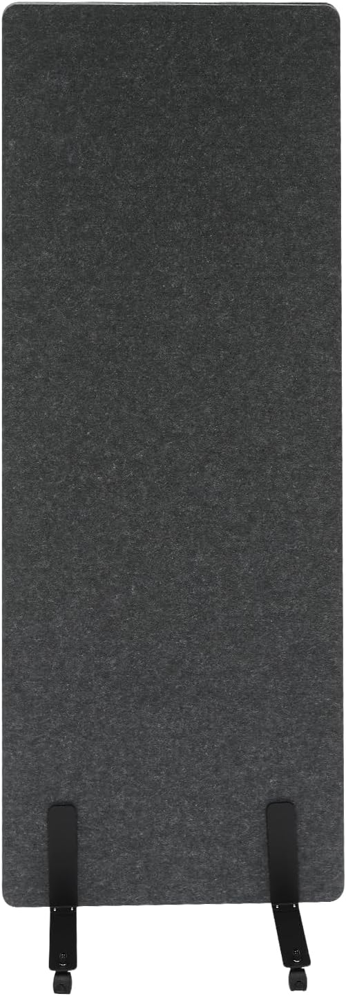 Freestanding 24" x 66" Acoustic Room Divider Partition, Dark Gray M9397