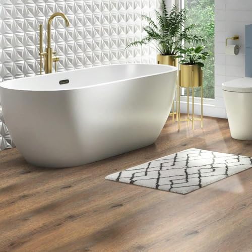 Luxury Wood Grain Peel and Stick Vinyl Flooring Roll 17.72" x 118" Grey R228