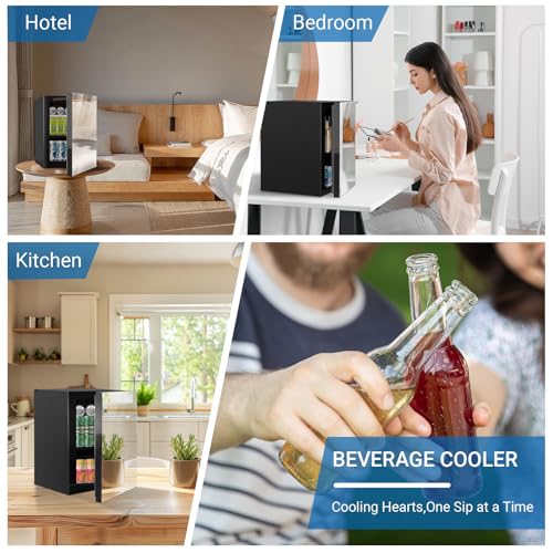 Compact Freestanding Beverage Refrigerator and Skincare Fridge, 0.9 Cu Ft Mini Fridge N768451