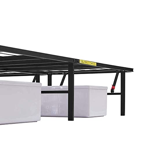 Amazon Basics Foldable Metal Bed Frame with Storage, Full Size, Black A770