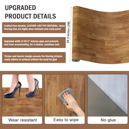Oxdigi Vinyl Flooring Roll 32 sq.ft Natural Oak K971193