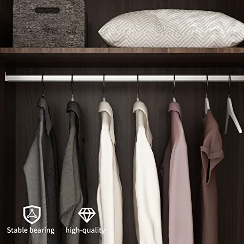 Homsee Wardrobe Armoire with 2 Doors and Drawers, Wooden Closet Storage Cabinet, Brown E6700