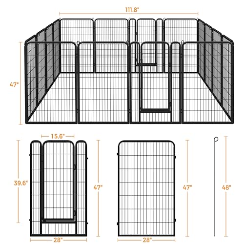 Yaheetech Dog Playpen Outdoor 40 Inch 8 Panels Metal Pet Fence I4784