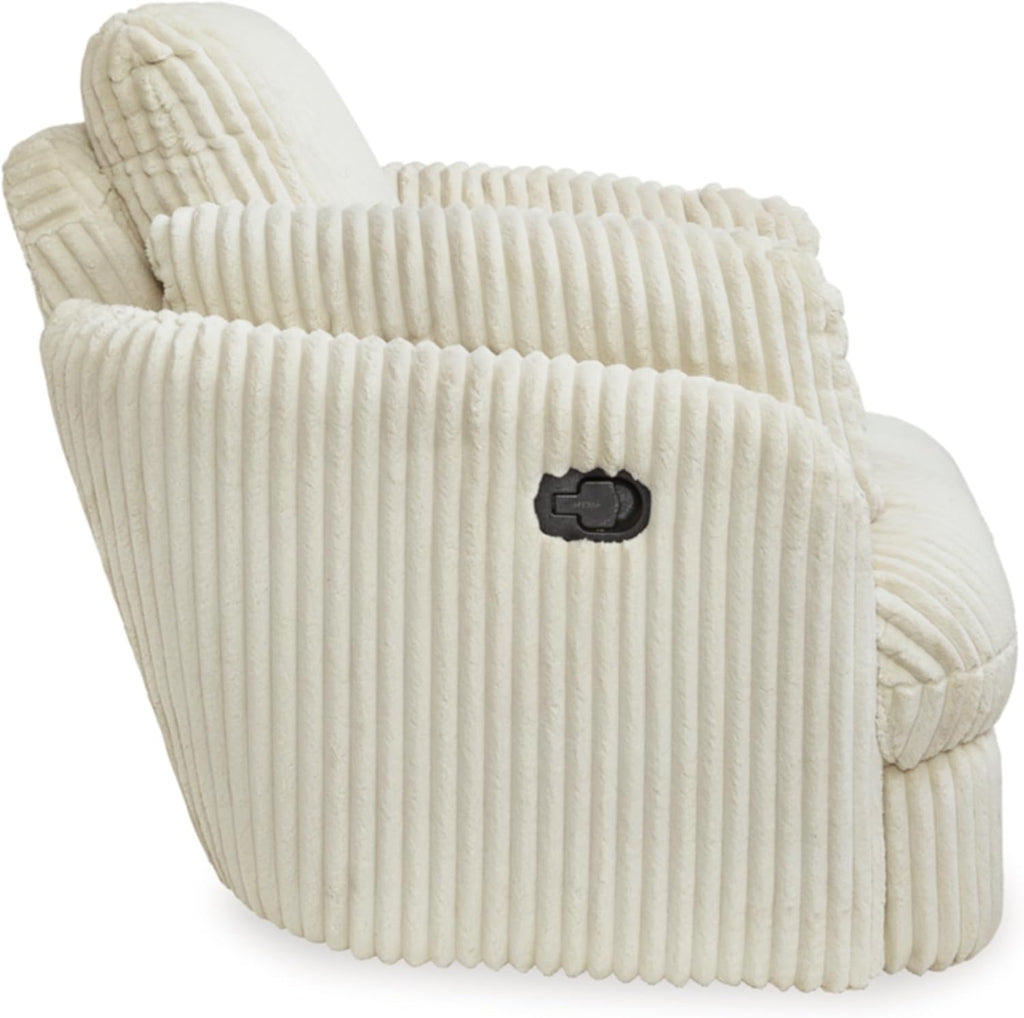 Signature Design by Ashley Tie-Breaker Swivel Glider Recliner, White F344740