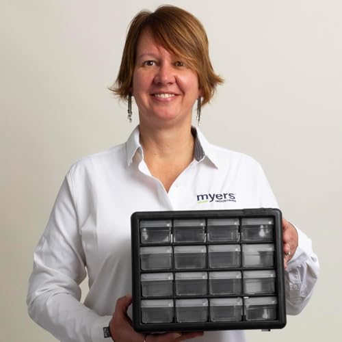 Akro-Mils 24-Drawer Plastic Storage Cabinet, Black B1232