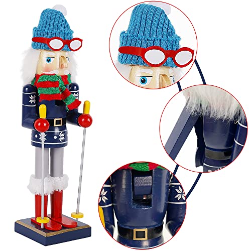 Joliyoou Christmas Nutcracker Figures 14 Inch Wooden Santa in Hawaii Decor C87534
