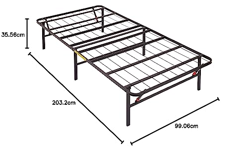 Amazon Basics Foldable Metal Bed Frame with Storage, Full Size, Black A770