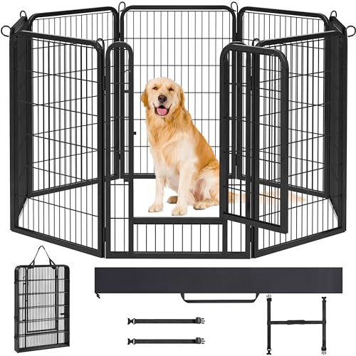 Yaheetech 8 Panels Dog Playpen, Metal 32" Dog Fence with Storage Bag S858