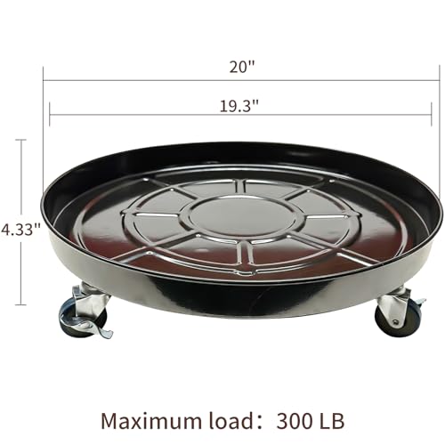 2 Pack Metal Plant Caddy with Wheels, Lockable Casters, Heavy Duty Q2424