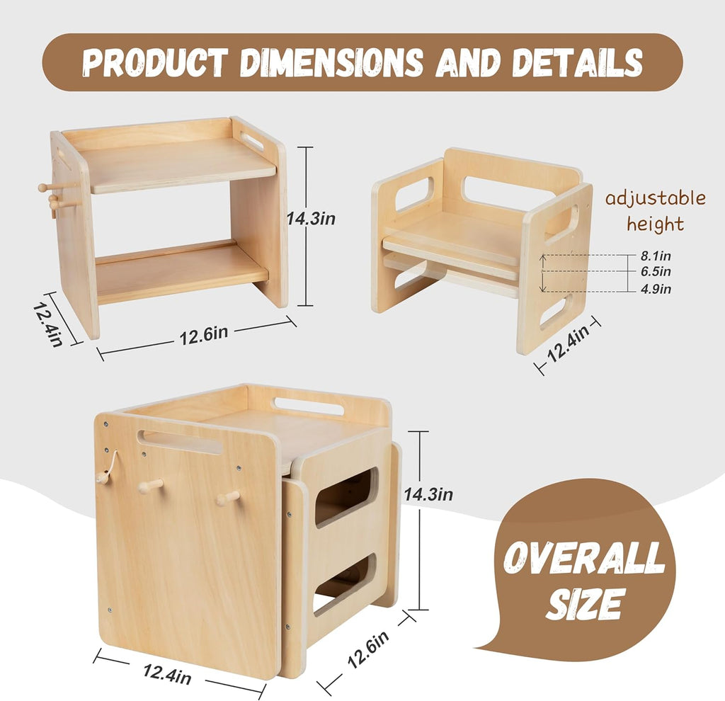 Montessori Weaning Table and Chair Set - Adjustable for Toddlers O487406