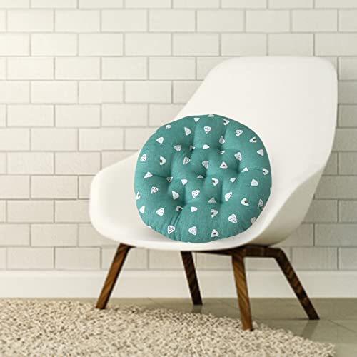 Round Chair Cushions 16 Inch Tufted Memory Foam Plaid Cotton K56247