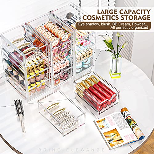 Acrylic Makeup Organizer with 19 Drawers, 4 Pack Clear Storage B90209