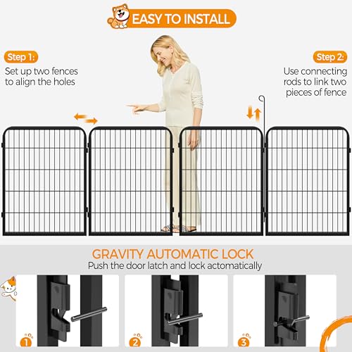Yaheetech Dog Playpen Outdoor 40 Inch 8 Panels Metal Pet Fence I4784