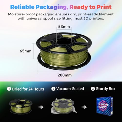 FLASHFORGE Silk PLA Filament 1.75mm, 1kg Spool V8381