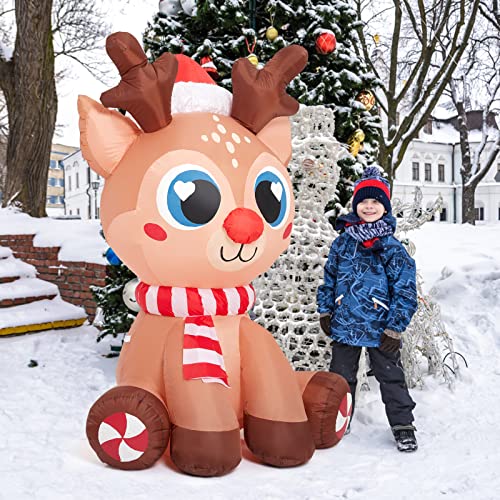 7ft Inflatable Snowman Christmas Yard Decoration with LED Lights E2441