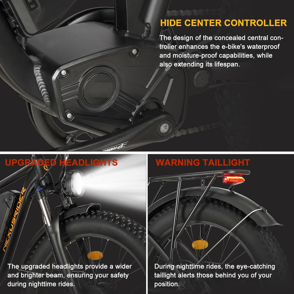 Nexusrider Trailblazer 2000W Electric Bike for Adults, 26" Fat Tire, 7 Speed S282