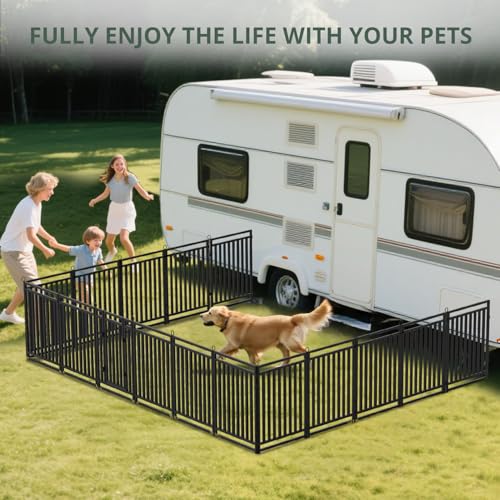 Metal Dog Fence Playpen 40" Height 16 Panels for Yard Camping RV A633426