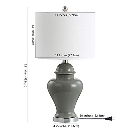 JONATHAN Y Set of 2 Qin 22" Ceramic Table Lamps, White U715506