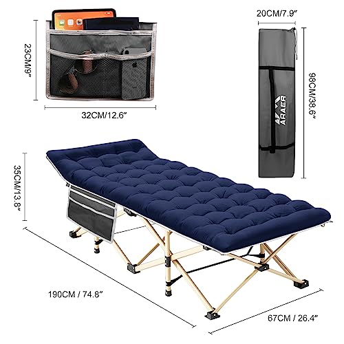 Camping Cot with Mattress, Portable Folding Bed with Carry Bag for Adults C4766