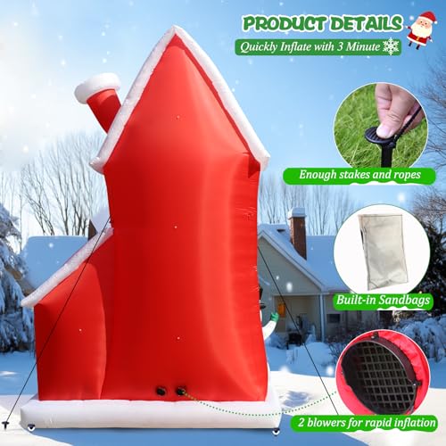8 FT Christmas Inflatables Santa Claus with Gifts Bag, LED Light, Outdoor Decor F2174