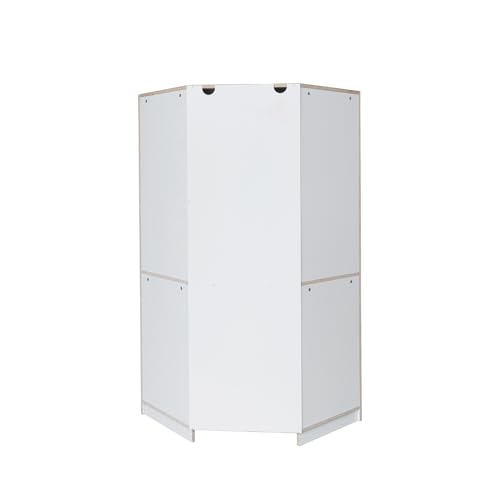 Merax Corner Wardrobe Closet Organizer with Hanging Rails & Shelves, Natural S71492