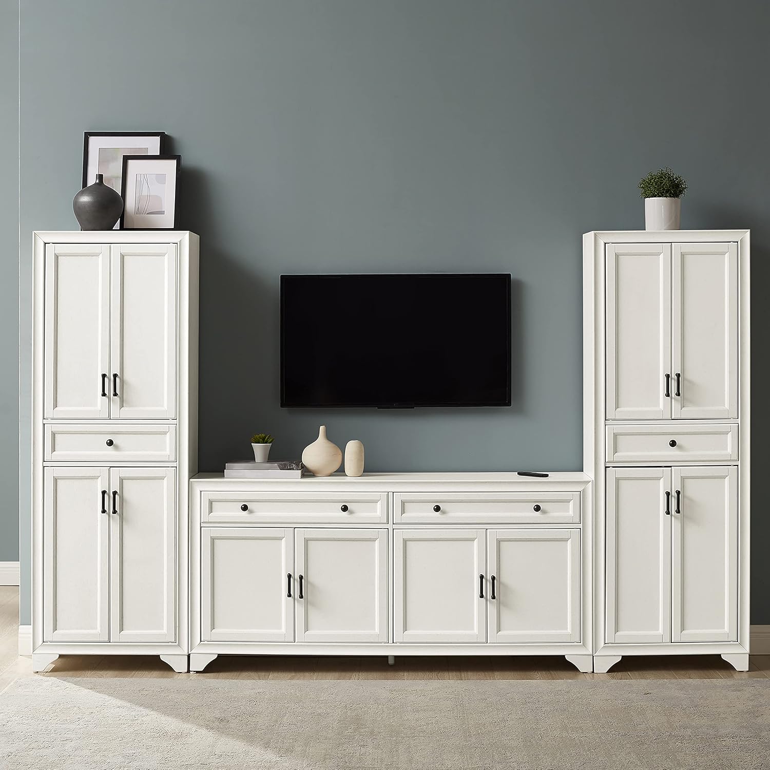 Crosley Furniture Tara 3-Piece Entertainment Set with Sideboard and 2 Storage Cabinets P4215
