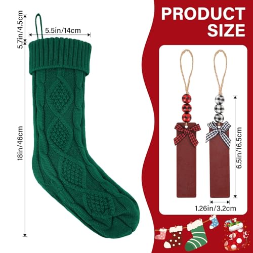 6PACK 18Inch Cable Knitted Christmas Stockings for Holiday Party and Home Decor G821792