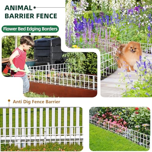 Animal Barrier Fence 42.5ft x 13in, 30 Panels No Dig Garden Fence for Dog Rabbit W8104