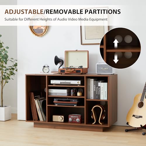 Stereo Cabinet with 5-Tier Shelves for Media Storage, Black T6960