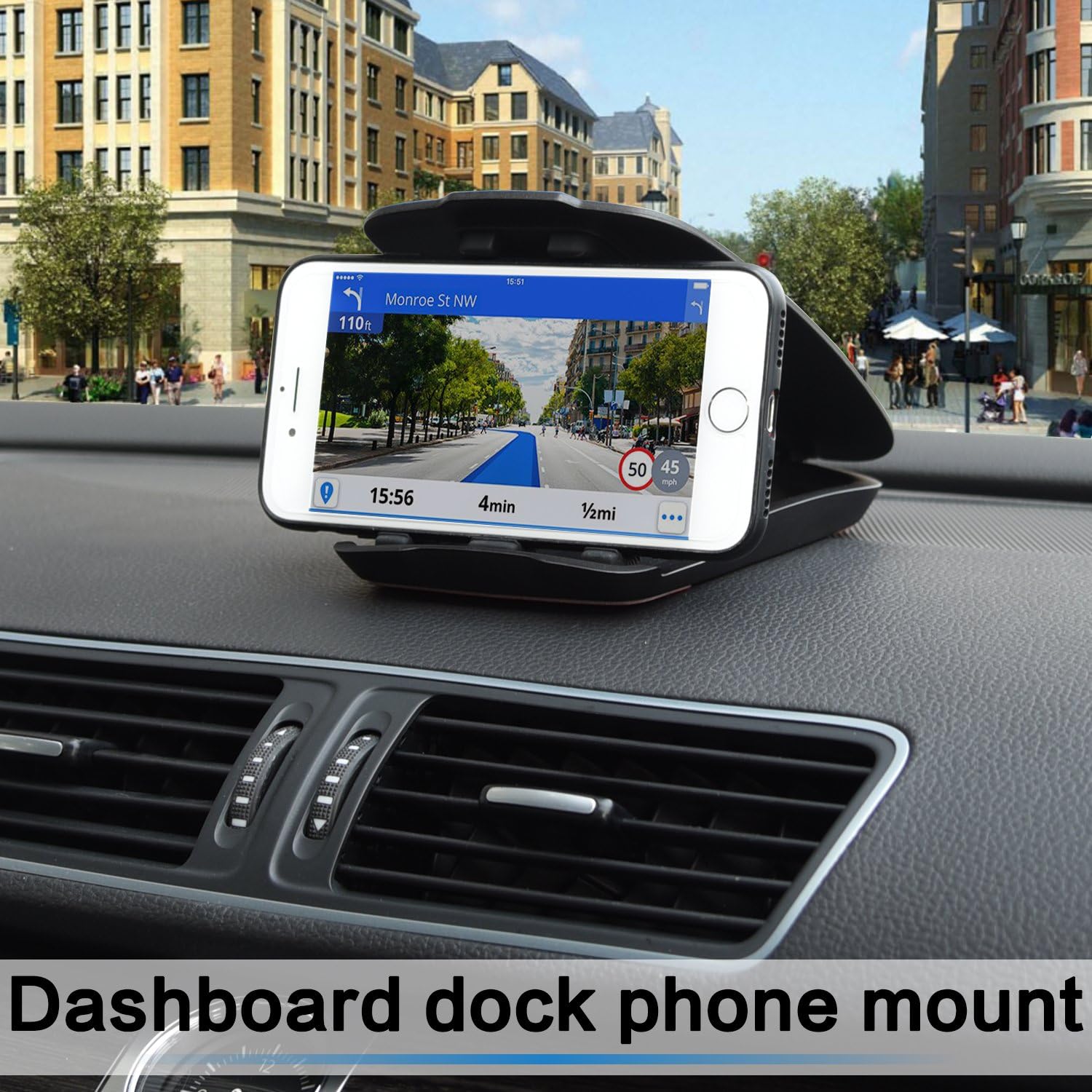 GPS Dash Mount Matte Black for Garmin, TomTom, Magellan & More B736