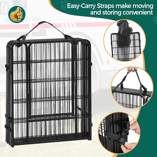 Yaheetech 8 Panels Dog Playpen, Metal 32" Dog Fence with Storage Bag S858