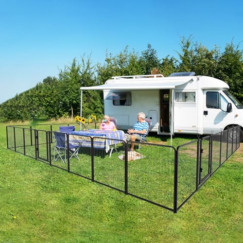 Dog Playpen Outdoor Extra Wide 12 Panels Heavy Duty 40" Height with Doors Portable G77703